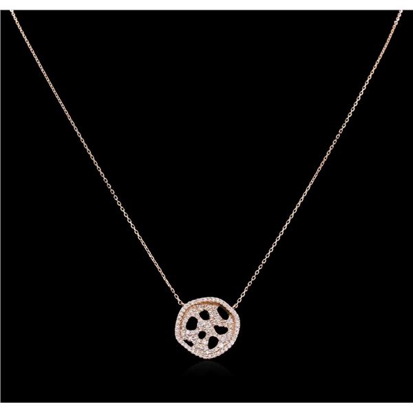 0.77 ctw Diamond Necklace - 14KT Rose Gold