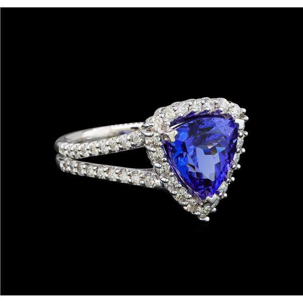 14KT White Gold 5.22 ctw Tanzanite and Diamond Ring