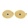 Image 1 : Vintage Tiffany & Co. 14k Gold 0.12 ctw Round Sapphire Oval Florentine Cufflinks