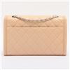 Image 2 : Chanel Beige Quilted Lambskin Leather Single Flap Shoulder Bag