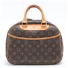 Image 1 : Louis Vuitton Brown Monogram Canvas Leather Trouville Satchel Bag