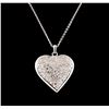 Image 1 : 14KT White Gold 1.29 ctw Diamond Heart Pendant With Chain