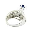 Image 3 : 1.96 ctw Pear Brilliant Blue Sapphire And Diamond Ring - 14KT White Gold