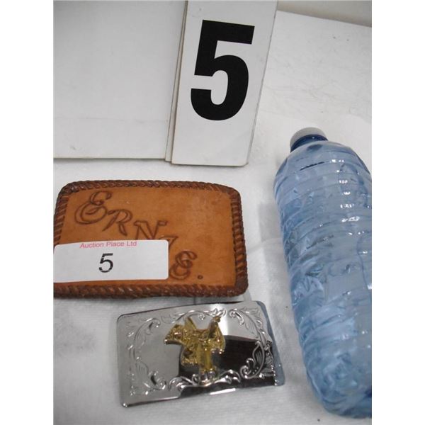 Leather Cover Belt Buckle / Western Buckle