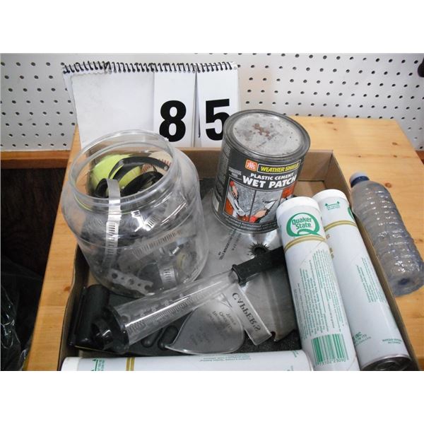 Quaker State Grease / Hose Clamps, Saw Blades, etc