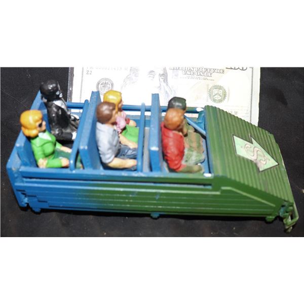 LIFE AS WE KNOW IT MINIATURE ROLLER COASTER CAR WITH PASSENGERS