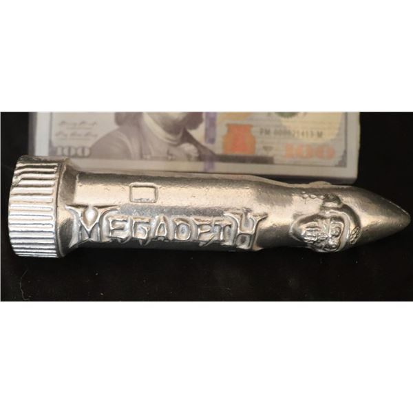 MEGADETH SILVER MISSILE METAL BOTTLE OPENER RARE