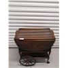 Image 1 : Vintage Folding Tea Cart w/ Removable Glass Tray