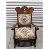 Image 1 : Vintage Wooden Rocking Chair w/ Embroidered Padding