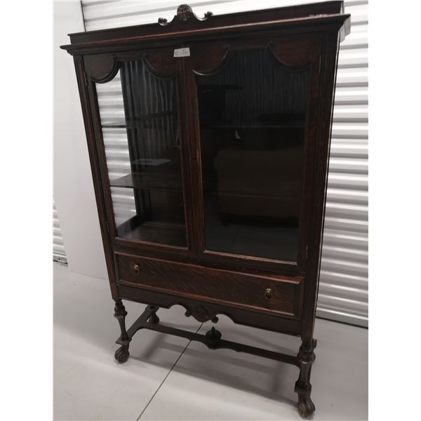 Vintage Locking China Cabinet w/ Cup Hooks