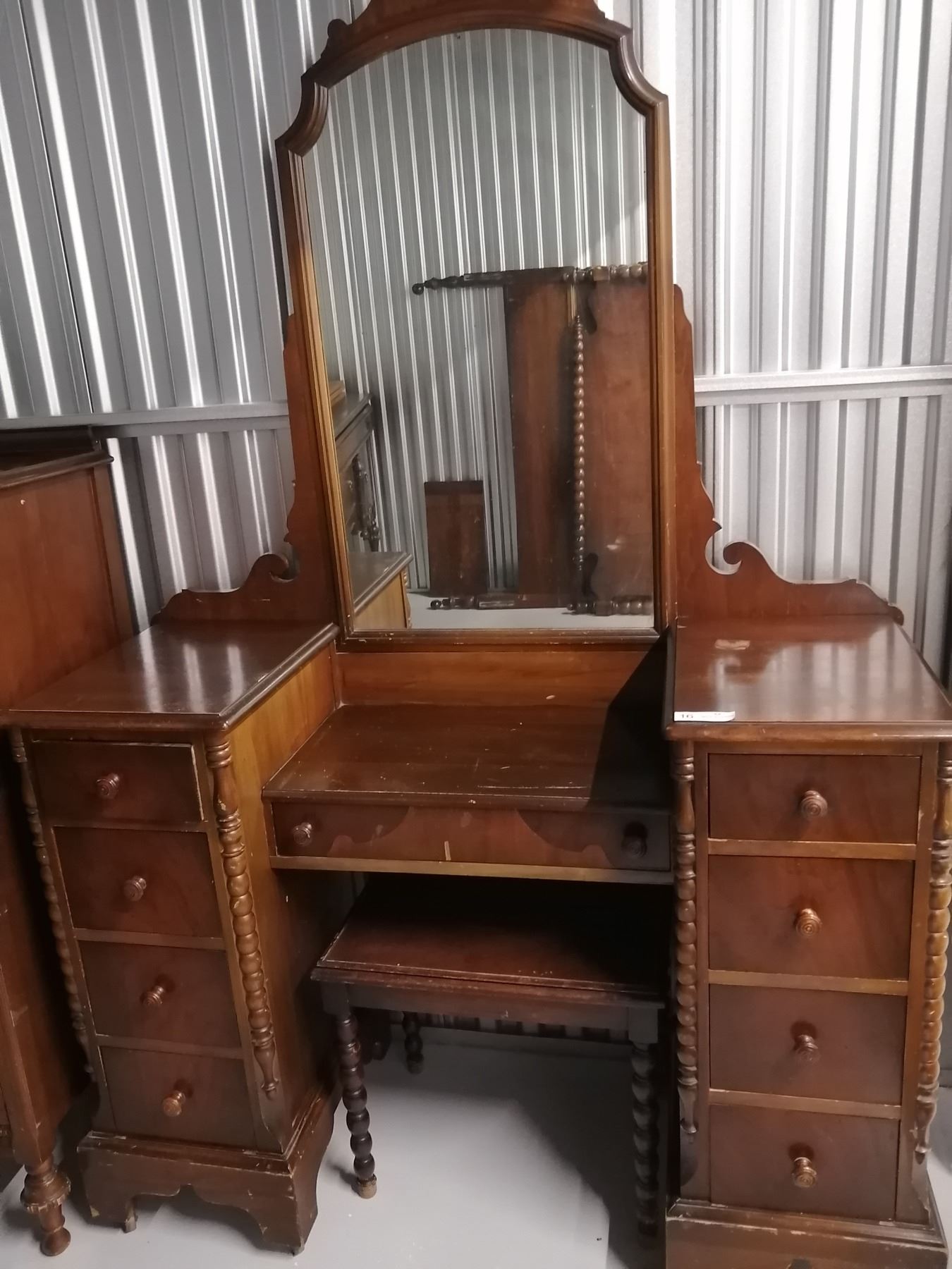 Vintage Vanity Table with Stool Beck Auctions Inc.