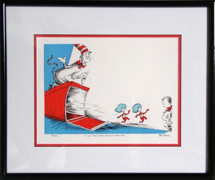 Dr. Seuss, Cat in the Hat - Thing 1 and Thing 2, Lithograph