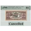 Image 1 : Netherlands Indies 1 Gulden 1942 Cancelled Pick 123c PMG Choice Uncirculated 64