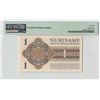 Image 2 : Suriname 1 Gulden 1960 JEZ Pick 108b PMG Gem Uncirculated 66 EPQ TOP POP