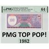 Image 1 : Suriname 100 Gulden 1982 JEZ Pick 128a PMG Choice UNC 64 EPQ TOP POP