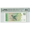 Image 1 : Netherlands Antilles 10 Gulden 1986 Pick 23a PMG Choice Uncirculated 64