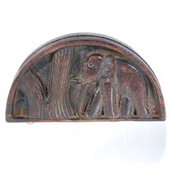 Antique Opium Scale Set In Hand Carved Teak Box 