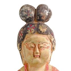 Antique Chinese Clay Woman Statue