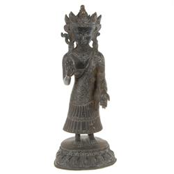 Antique Nepal Standing Buddha Bronze 
