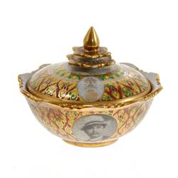 Benjarong Heavy Gilded Bowl Lid  Rama V