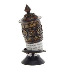 Tibet Bronze Prayer Wheel on Stand