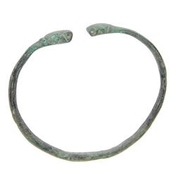 Rare Ancient Roman Bronze Serpent Bangle Bracelet 1700 Y/O 