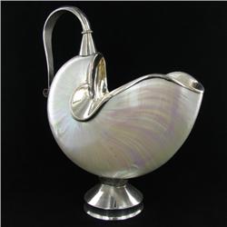 Sterling Silver & Nautilus Shell Tureen HEAVY