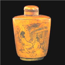 Kamasutra Chinese Bone Snuff Bottle 