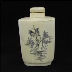 Kamasutra Chinese Bone Snuff Bottle 