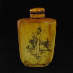 Kamasutra Chinese Bone Snuff Bottle 