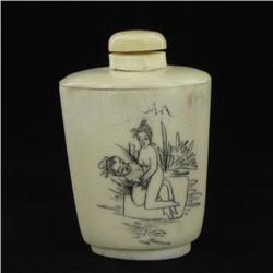Kamasutra Chinese Bone Snuff Bottle 