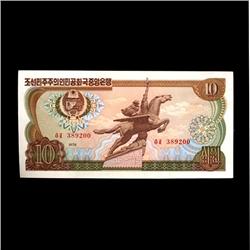 1978 Scarce North Korea Gem 10 Won Note