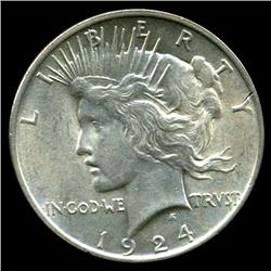 1924 Peace Dollar Coin Choice+ Uncirculated