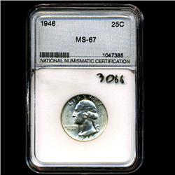 1946 Washington 25c Quarter Coin Graded MS67