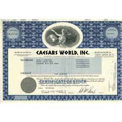 1981 Caesars World Inc Stock Certif 