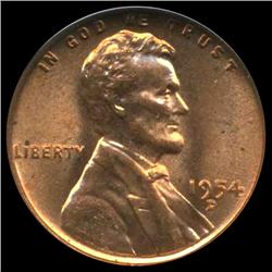 1954D Lincoln Cent Graded Red GEM