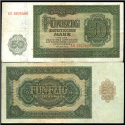 1948 East Germany 50 Mark Note Hi Grade Rare Variety 