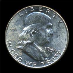 1954D FBL Uncirculated Franklin Half Coin