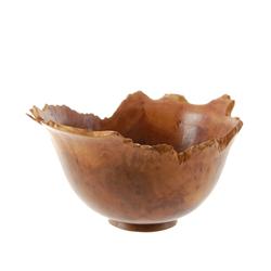 Hand Carved Afzelia Burl Wood Bowl