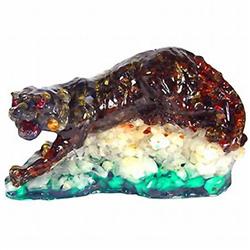 1,000ct. Sapphire & Garnet Panther Statue Statue RETAIL $1575