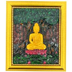 1500 ct. Sapphire Buddha Amulet Statue Picture Frame RETAIL $1850