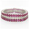 Image 1 : 14K Gold 27.81ct Ruby+Diamond Bracelet RETAIL $26500