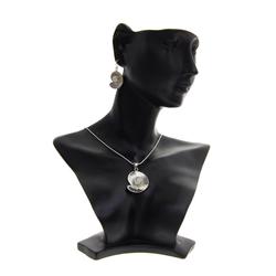 Polished Shell & Sterling Necklace Earrings