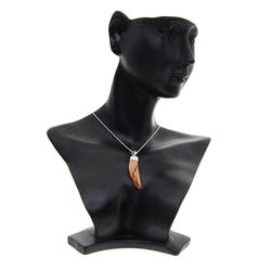 Opalized Shell & Coral Sterling Pendant Horn Necklece