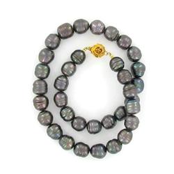 Saltwater Baroque Black Pearl Necklace