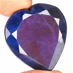106ct. Rare Collectors Natural Royal Blue Sapphire Heart Cut  RETAIL $7850 (GEM-3828)