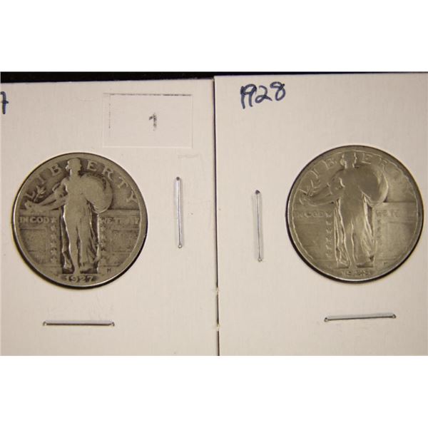 1927 & 1928 SILVER STANDING LIBERTY QUARTERS
