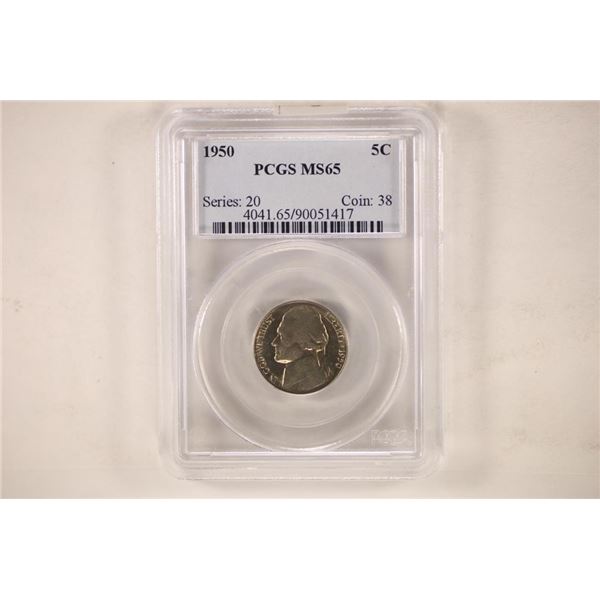 1950 JEFFERSON NICKEL PCGS MS65