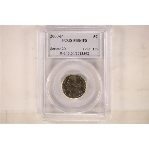 2000-P JEFFERSON NICKEL PCGS MS64FS