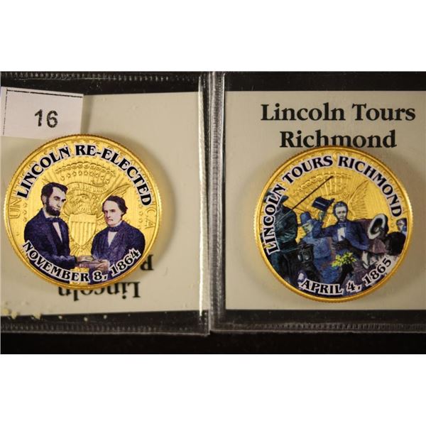 2 GOLD PLATED CIVIL WAR KENNEDY HALF DOLLARS